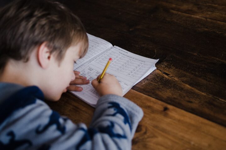 boy writing